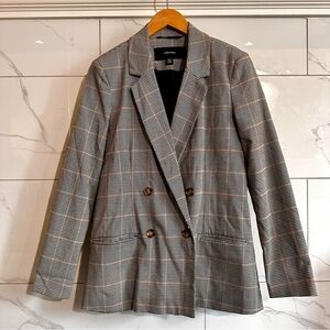 Vero Moda Plaid Double Breasted Blazer